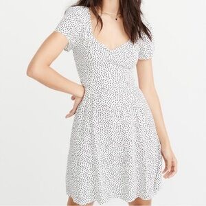 Abercrombie and Fitch Polka Dot White Dress‎
